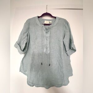 Maeve Light Blue Lace-Up Tunic
